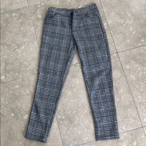 Gingham stretch pants